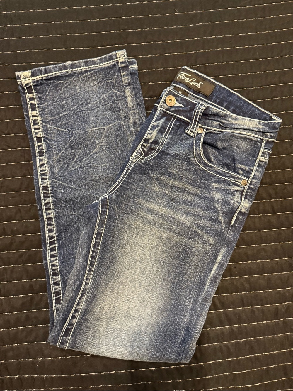 True Luck Boys Faded Blue Skinny Jeans